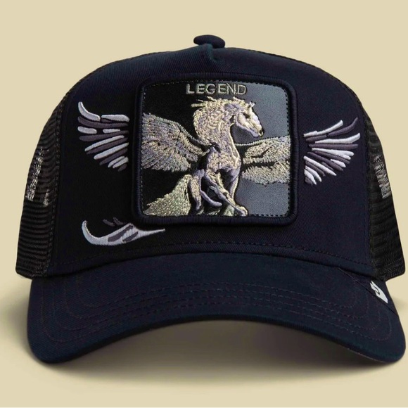 Goorin Brothers Other - Goorin Bros Farm WINGS LEGEND Snapback Trucker Hat Black White NWT